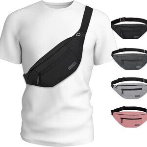 Large Crossbody Fanny Pack with 4-Zipper Pockets,Gifts for Enjoy Sports Festival